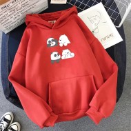 Bear Red Fleece Hoodie For Women