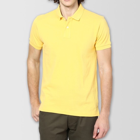 Yellow Plain Polo T-Shirt