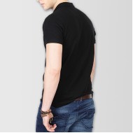 Black Plain Polo T-Shirt 