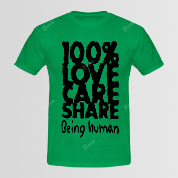 100% Love Care Share Being Human Logo T-Shirt