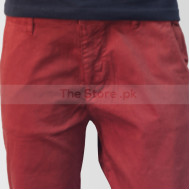 Maroon Slim Fit Cotton Jeans