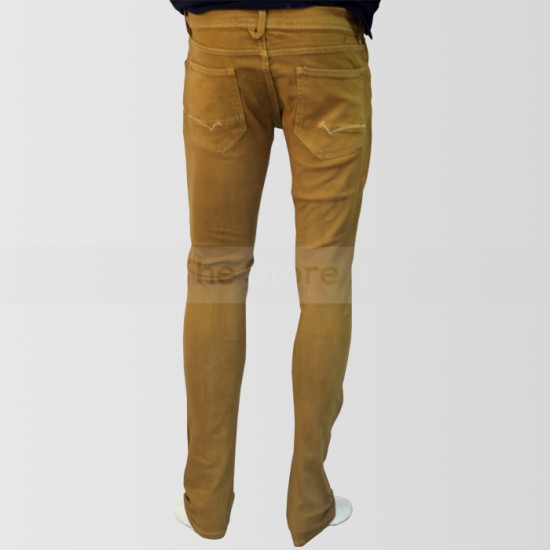 Camel Slim Fit Cotton Jeans