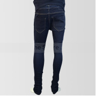 Dark Blue Slim Fit Jeans With Narrow Bottom