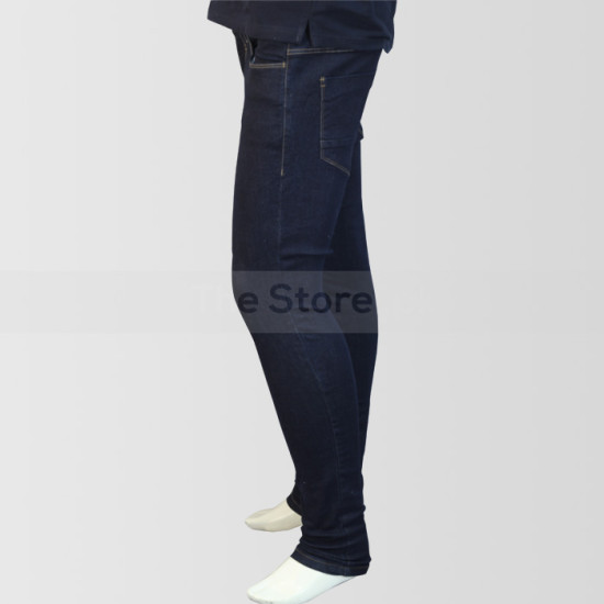 Dark Blue Slim Fit Jeans With Narrow Bottom