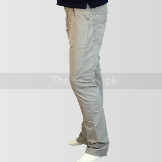 Light Grey Slim Fit Cotton Jeans