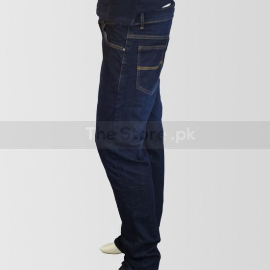 Dark Blue Regular Fit Shaded Jeans