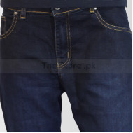 Dark Blue Regular Fit Shaded Jeans