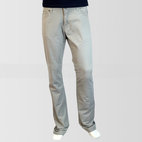 Light Grey Slim Fit Cotton Jeans