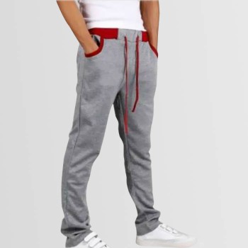 Grey Sweat Trouser with Red Contrast