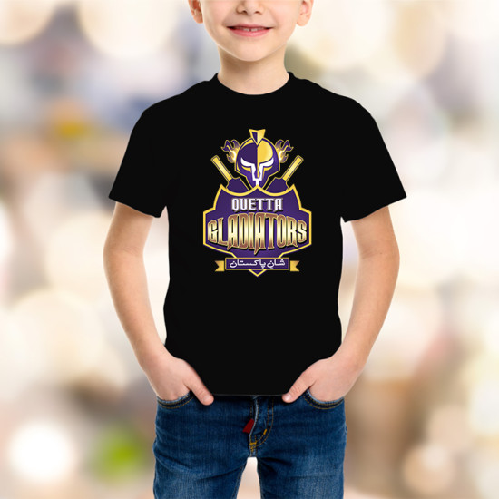 Quetta Gladiators Kids Black T-Shirt