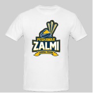 White Psl Peshawar Zalmi Logo T-Shirt 