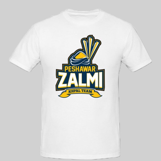 White Psl Peshawar Zalmi Logo T-Shirt 