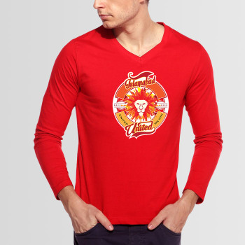 Red Islamabad United PSL V-Neck Full Sleeves T-Shirt