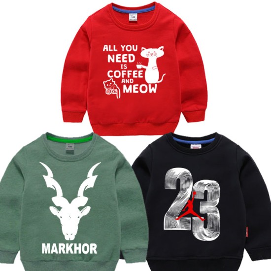 Bundle 3 Kids Printed Winter Sweatshirt 