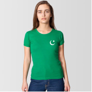 Pakistani Flag T-shirt with Small Crescent for Girls & Women