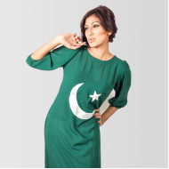 Pakistani Flag Long Kurti for Women with Crescent