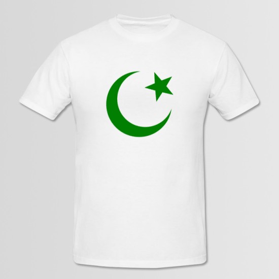 Pakistani Flag T-Shirt with Green Crescent