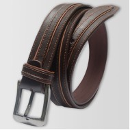 Brown 3 Peice Original Cow Leather Men's Belt