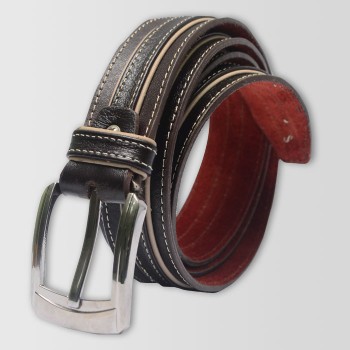 Dark Brown 3 Peice  Original Cow Leather Men's Belt