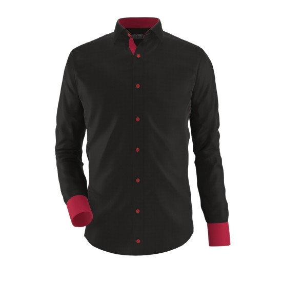 Black Stylish Collar With Red Contrast Shirt 