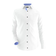 White Formal Shirt With Blue Contrast 