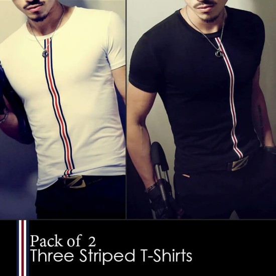 Pack Of 2 Three Striped T-Shirt 