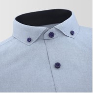 Gondomar Navy Chambray With Black contrast Formal Shirt