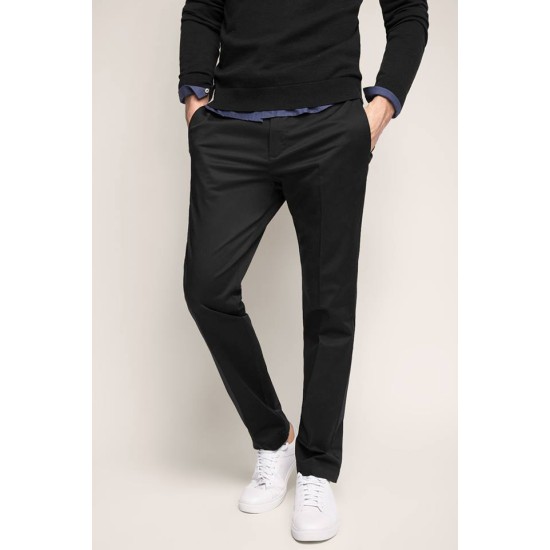 Black Stretch Cotton Twill  Pant