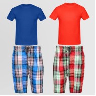 Bundle OF 2 Casual Cotton Shorts and 2 Round Neck T-Shirt 