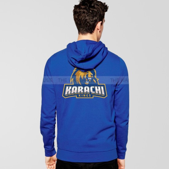 Karachi Kings Psl Royal Blue Zipper Hoodie