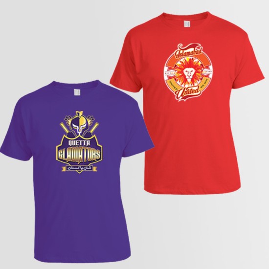 PSL Team T-Shirt Bundle: Quetta Gladiators + Islamabad United