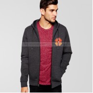 Islamabad Uniteds Psl Charcoal Grey Zipper Hoodie