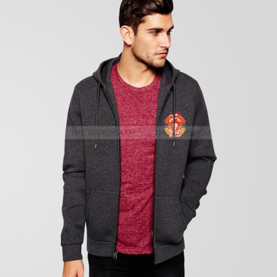 Islamabad Uniteds Psl Charcoal Grey Zipper Hoodie