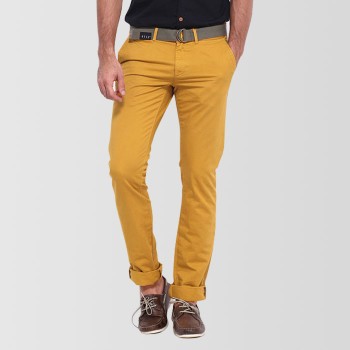 Mustard Cotton Chino Pant