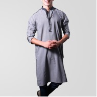 Grey with Dark grey color Kurta