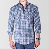 Green & White Checkered Casual Shirt