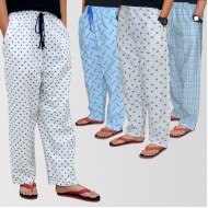 Bundle Of 4 Casual Cotton Pajamas (Assorted Designs)