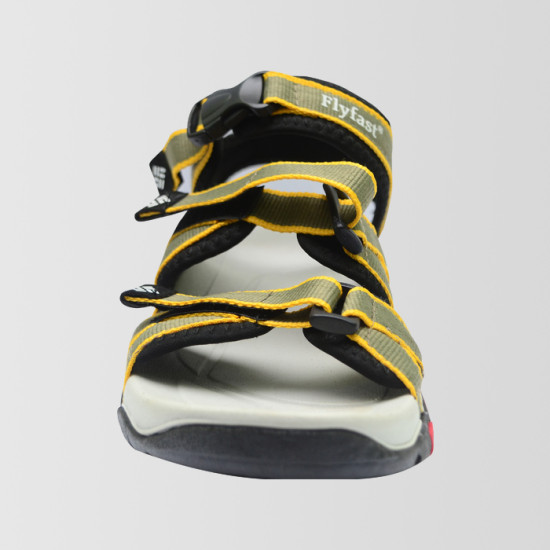 Gray & Yellow Pattern Casual Sandal 