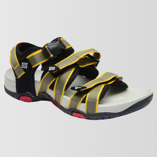 Gray & Yellow Pattern Casual Sandal 