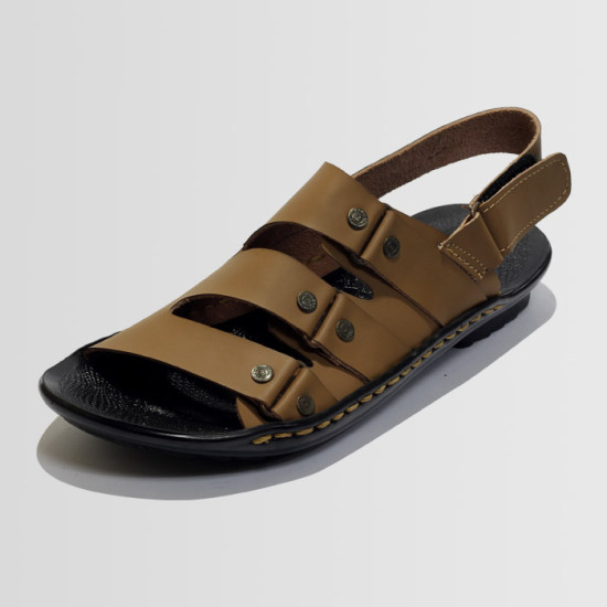 Camel Synthetic Leather Sandal