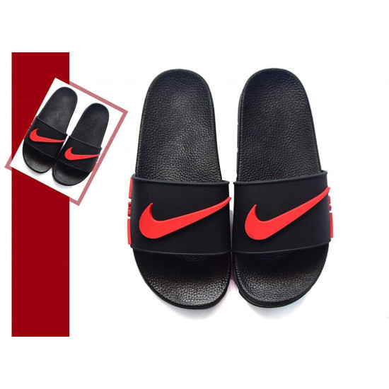 Red Nike Logo Casual Slippers