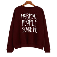 Maroon Women's Sweat Shirt With Normal People Logo