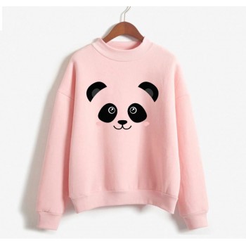 Pink Women's Sweat Shirt With Panda Logo