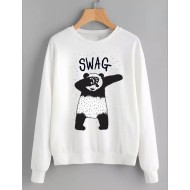 Women's Sweat Shirt With Panda Swag Logo