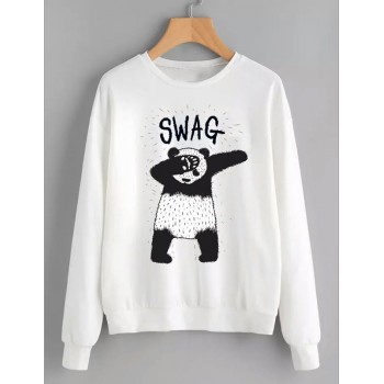 Women's Sweat Shirt With Panda Swag Logo