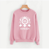 Women's Sweat Shirt With Girls Power Feminism Logo