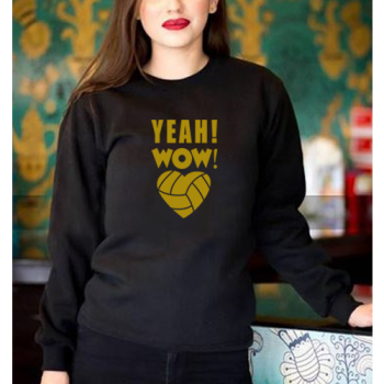 Black Women's Sweat Shirt With Yeah Wow Logo