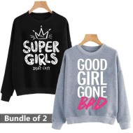 Bundle of 2 Super Gilrs and Good Girl Sweat Shirts