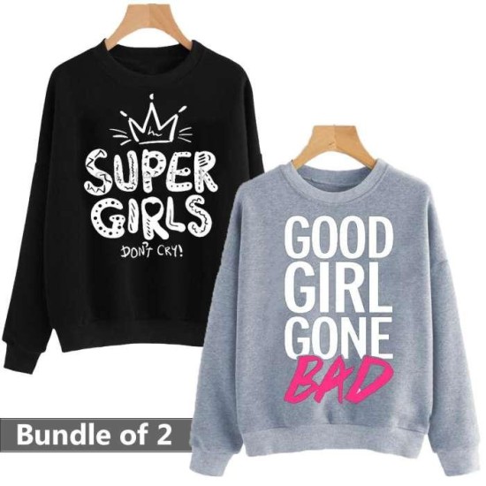 Bundle of 2 Super Gilrs and Good Girl Sweat Shirts