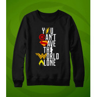 Black Sweat Shirt With You Cant Save The World Alone Logo